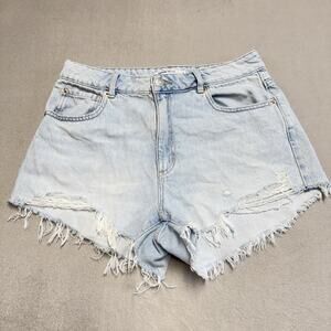 Garage Denim Festival Light Wash Distressed Cutoff Jean Shorts Size 9 29 Boho